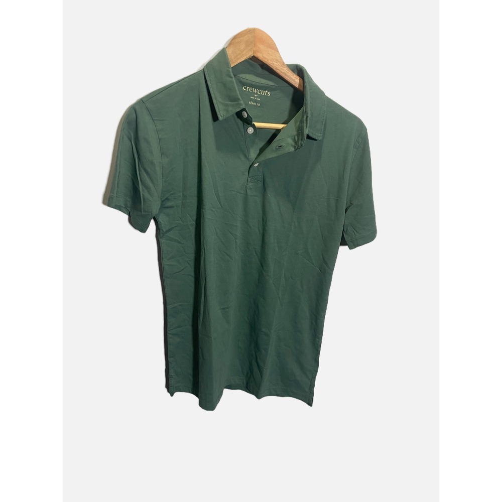 Crewcuts Polo Shirt Kids Size 16 Green Short Sleeve Classic Casual A1853